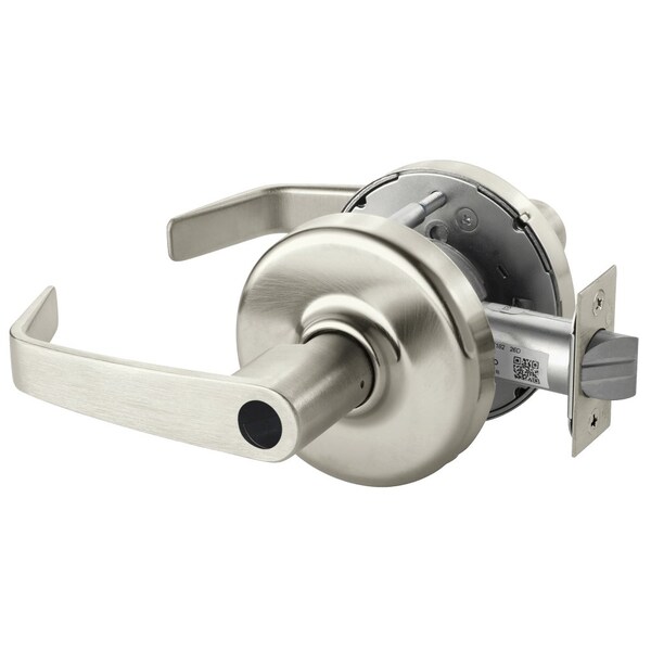 Grade 1 Entry/Office Cylindrical Lock, Newport Lever, D Rose, Conventional Less Cylinder, Satin Nick